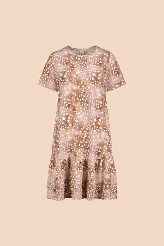 Kaiko Ruffle T-shirt Dress, Copper bambi
