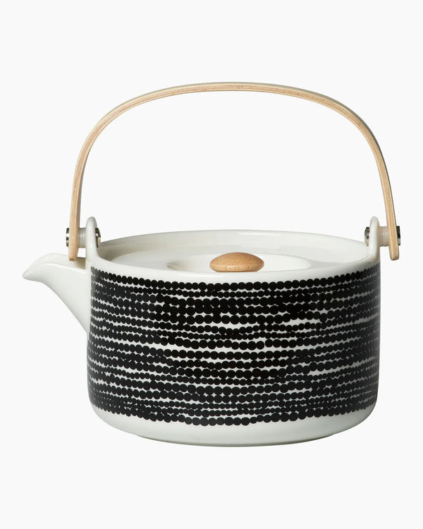 Marimekko Siirtolapuutarha Teekannu Musta Valko