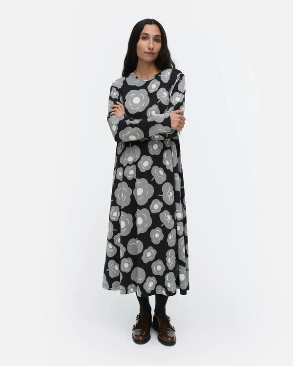 Marimekko Lehtokielo Tumma Trikoomekko