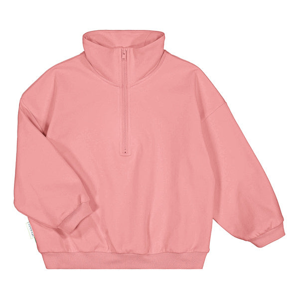 GUGGUU Wide Zipper Sweatshirt, Dusty Rose Wood
