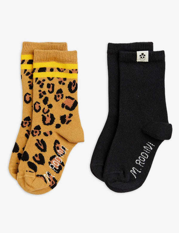 Mini Rodini Basic leopard 2-pack socks