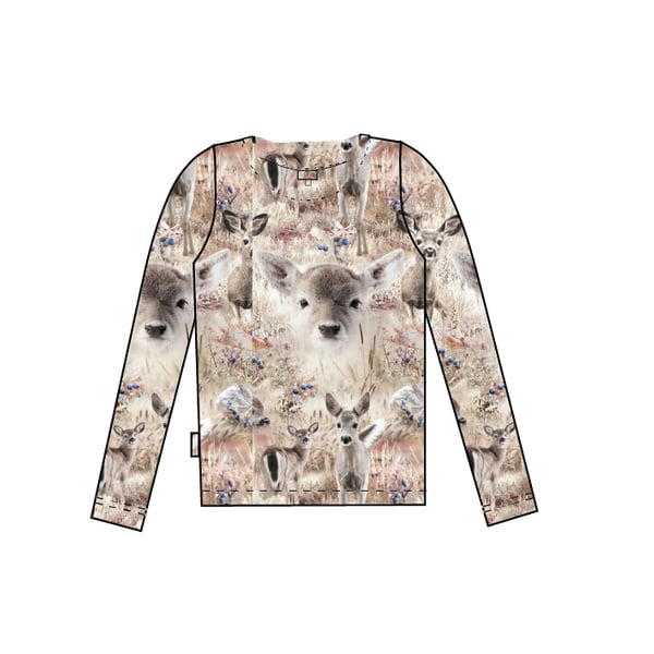 GUGGUU Print Relax Shirt, Autumn Deer