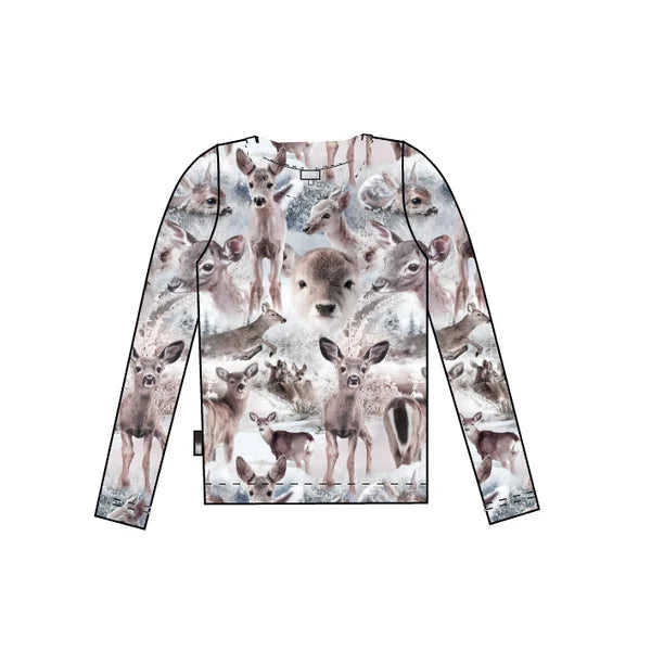 GUGGUU Print Relax Shirt Blue deer