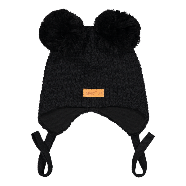 GUGGUU Merino Baby Beanie Black