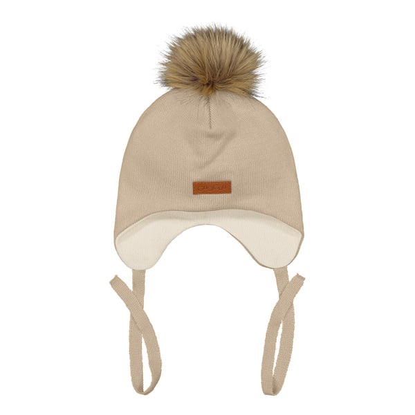 GUGGUU Merino Furry Baby Beanie Soft beige