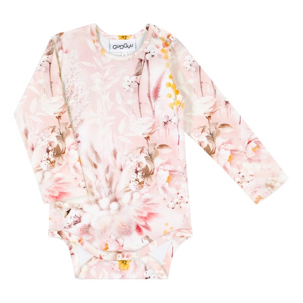 GUGGUU Baby Print Bodysuit, Bunnytailflower