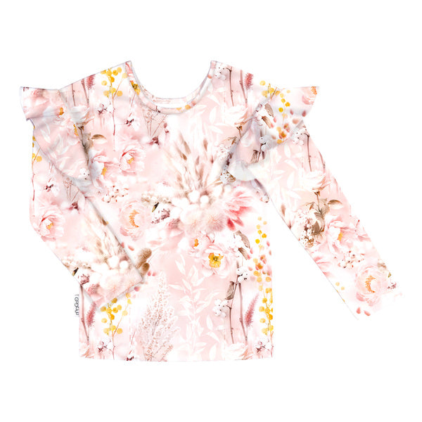 GUGGUU Print Frilla Shirt, Bunnytailflower