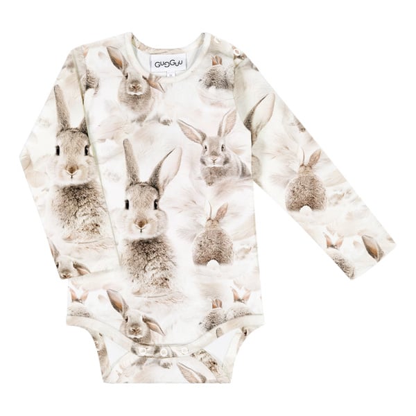 GUGGUU Baby Print Bodysuit, Bunnybed
