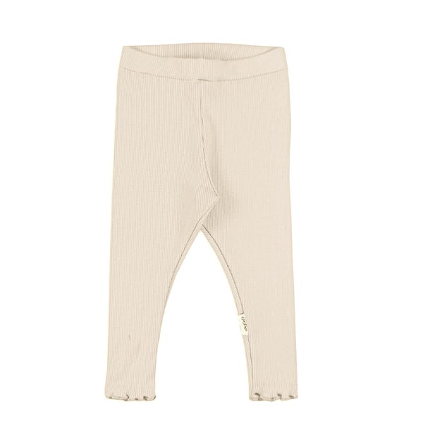GUGGUU Baby Rib Leggings, Beige glow