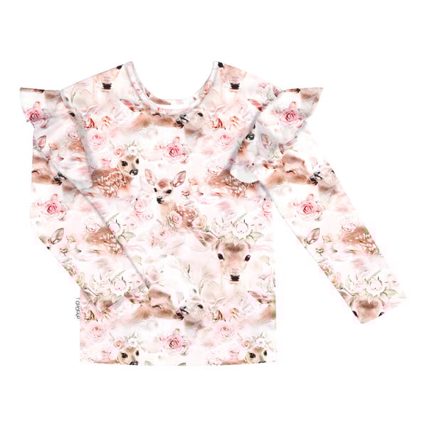 GUGGUU Print Frilla Shirt, Bambibloom