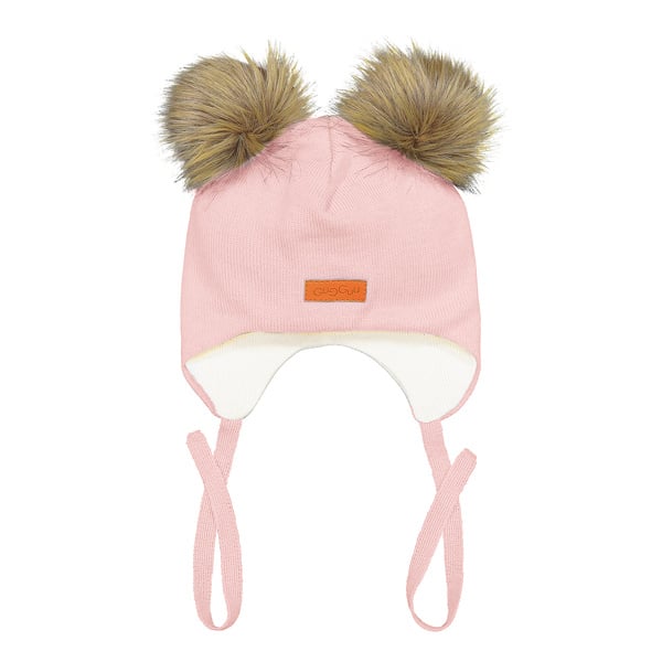 GUGGUU Merino Double Furry Baby Beanie Starlet Pink