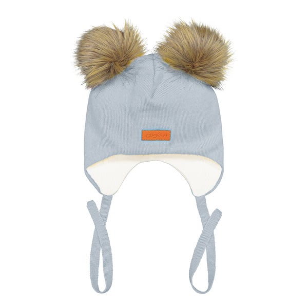 GUGGUU Merino Double Furry Baby Beanie Stone Mist