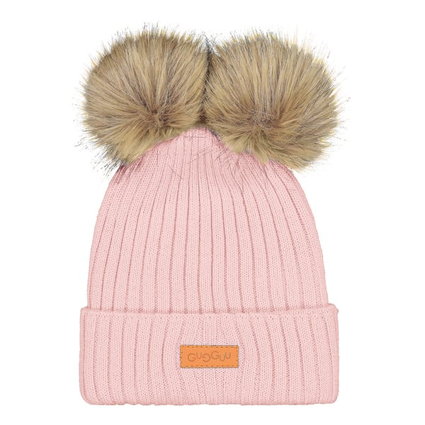 GUGGUU Merino Double Furry Beanie Starlet Pink