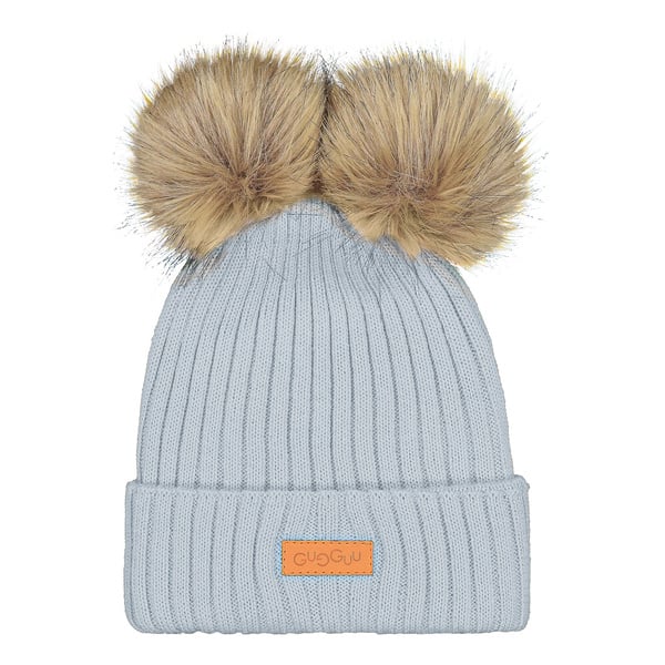 GUGGUU Merino Double Furry Beanie Stone mist