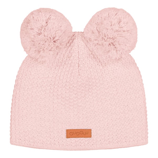 GUGGUU Merino Double Tuft Beanie Starlet Pink