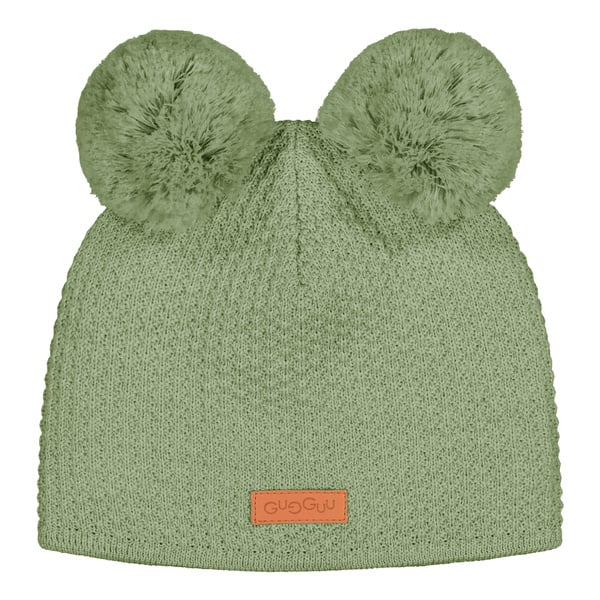 GUGGUU Merino Double Tuft Beanie Tractor Olive