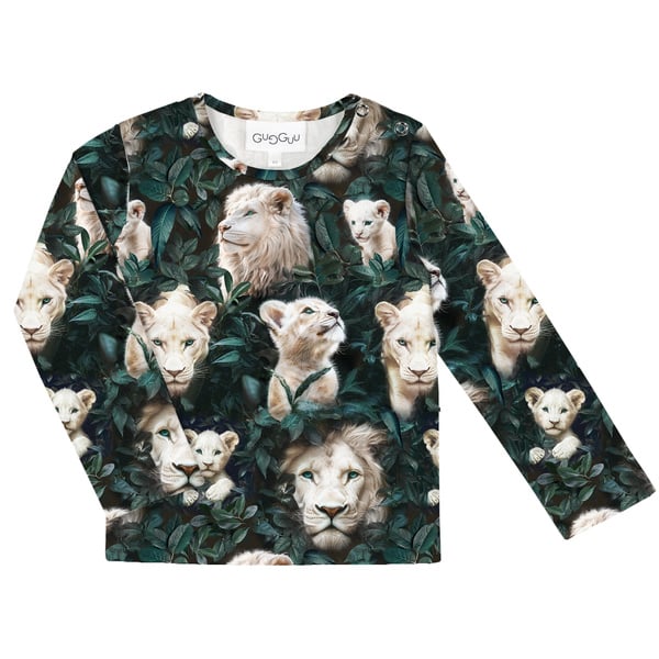 GUGGUU Print Relax Shirt, Foliagelion