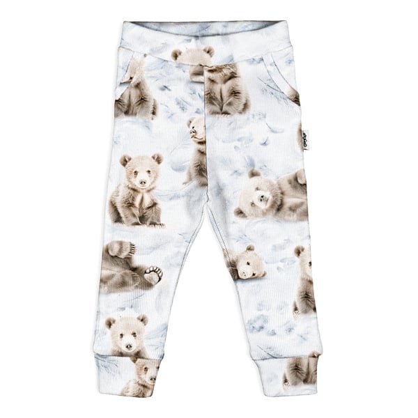 GUGGUU Baby Print Rib Pants, Softteddy