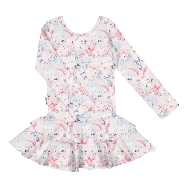 GUGGUU Print Frilla Dress, Snowberry