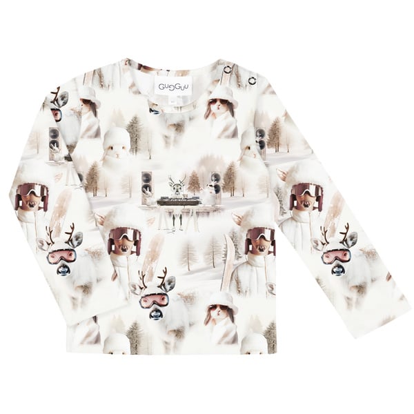 GUGGUU Print Relax Shirt, Skiparty