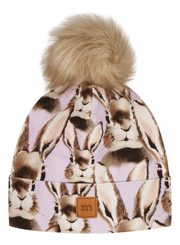 Metsola BUNNY BEANIE WITH FUR POM | LILY