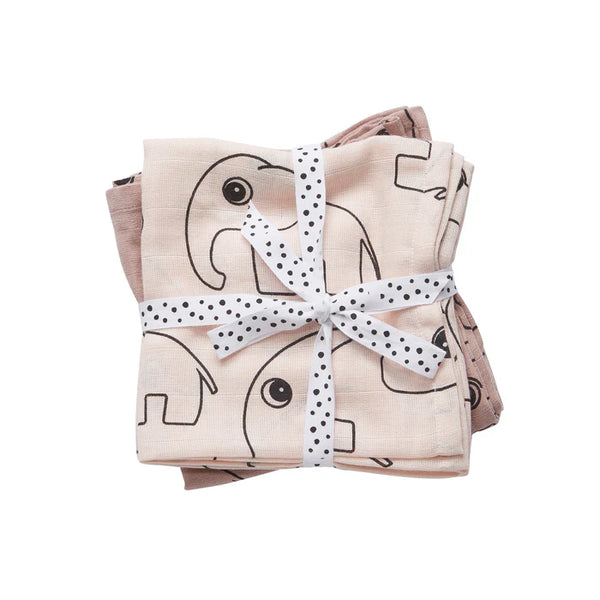 Done By Deer Burp cloth 2-pack - Contour - Powder