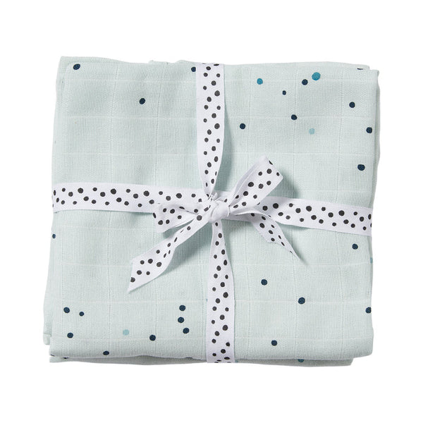 Done By Deer Burp cloth 2-pack - Dreamy dots - Blue