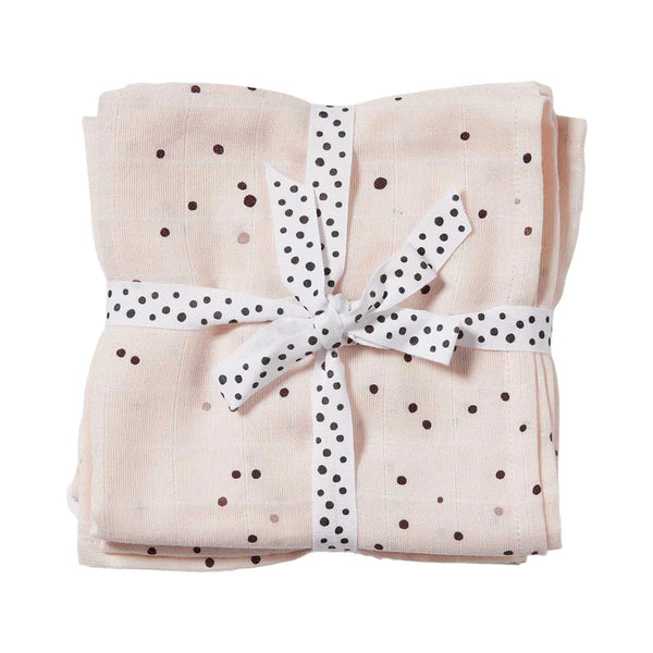 Done By Deer Burp cloth 2-pack - Dreamy dots - Powder