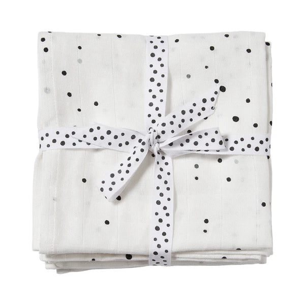 Done By Deer Burp cloth 2-pack - Dreamy dots - White