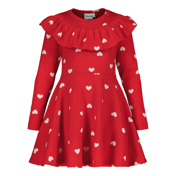 Metsola RIB RUFFLE COLLAR DRESS LS, HEART SONG