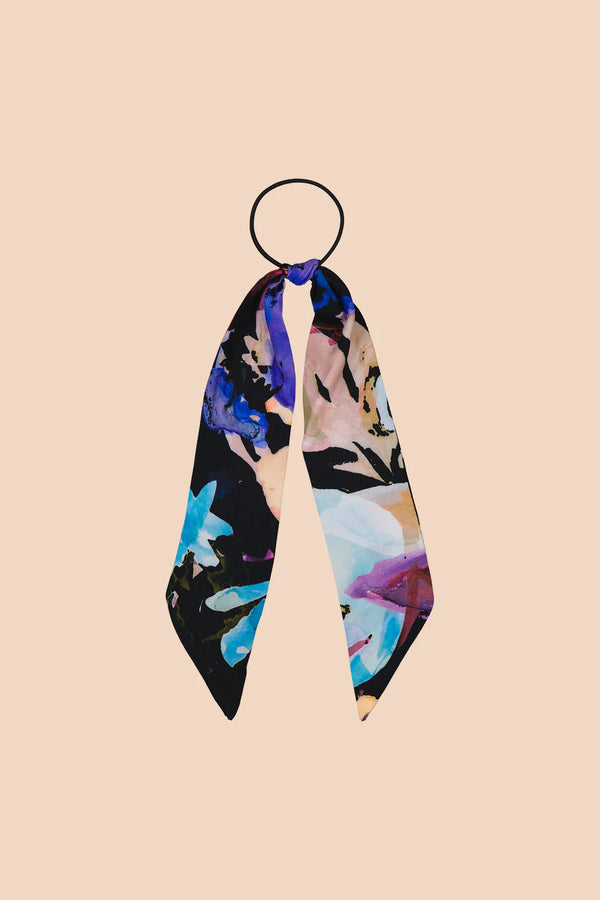 Kaiko Ponytail Scarf, Black Anemone