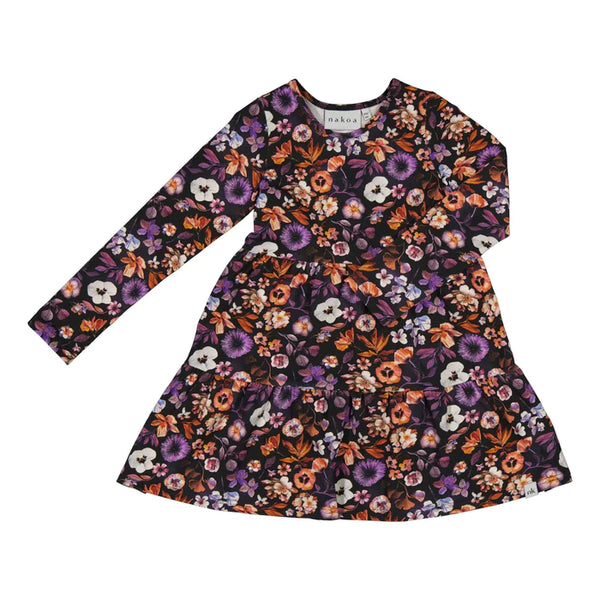 Nakoa Layered Print Dress, Violettes