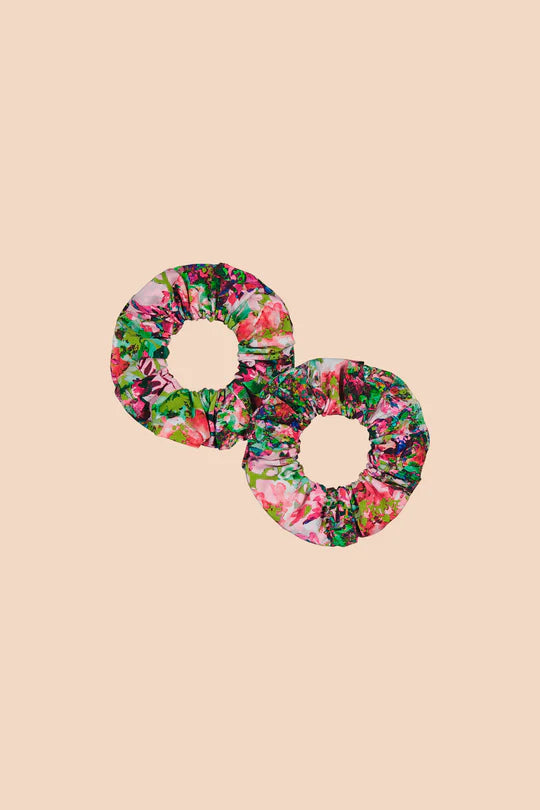 Kaiko Scrunchie Set, Blooming Forest Bright