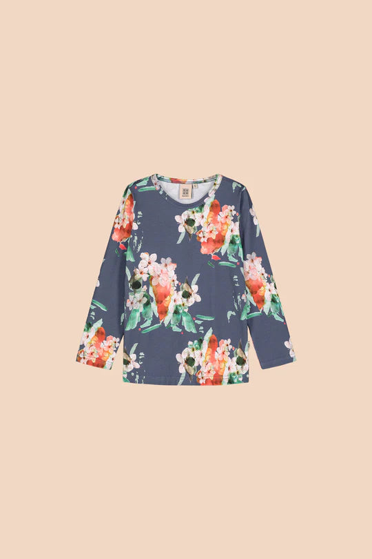 Kaiko T-shirt Ls, Blue Blossom