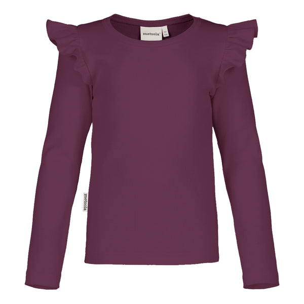 Metsola RIB FRILLA SHIRT LS BERRY