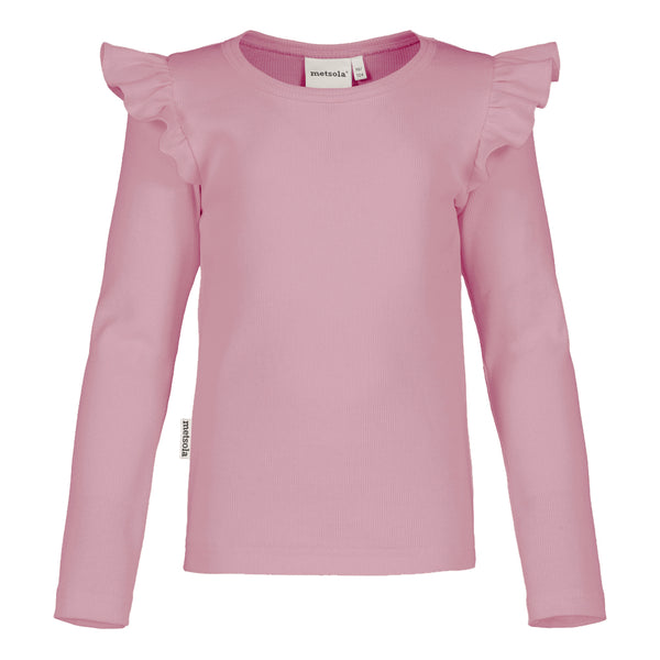 Metsola RIB FRILLA SHIRT LS ROSY