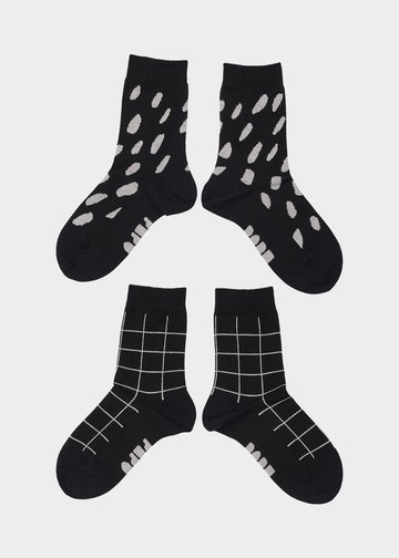 Papu Socks Double Pack Grain Women, Black/Canvas Grey