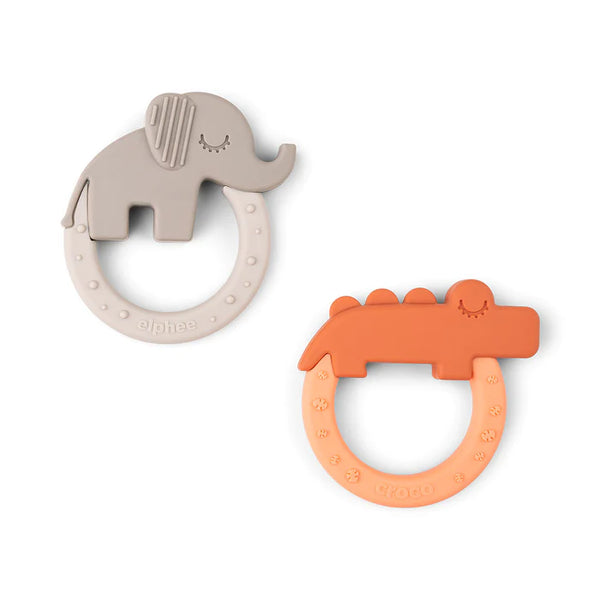 Done by deer Silicone teether 2-pack Papaya /sand