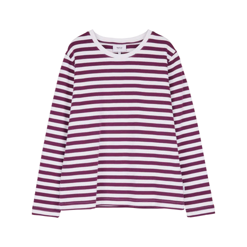 Makia Verkstad Long Sleeve Plum-White naiset