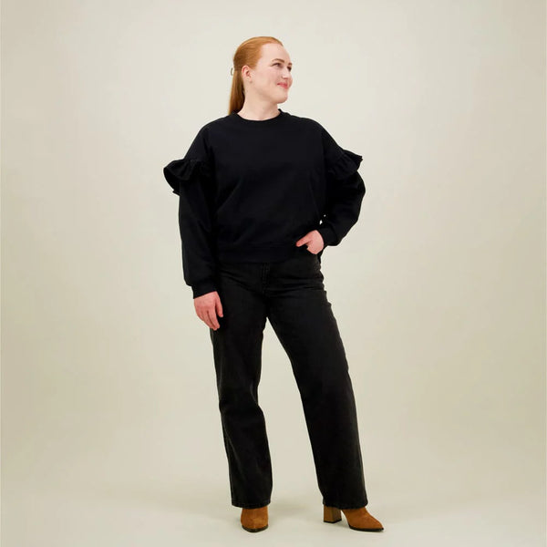 Metsola Frill Sweater -Collegepaita | Licorice