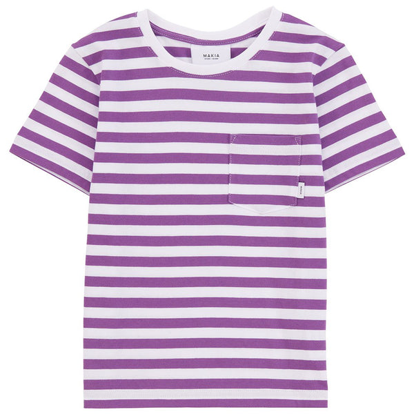 Makia Verkstad t-paita, violetti/valkoinen