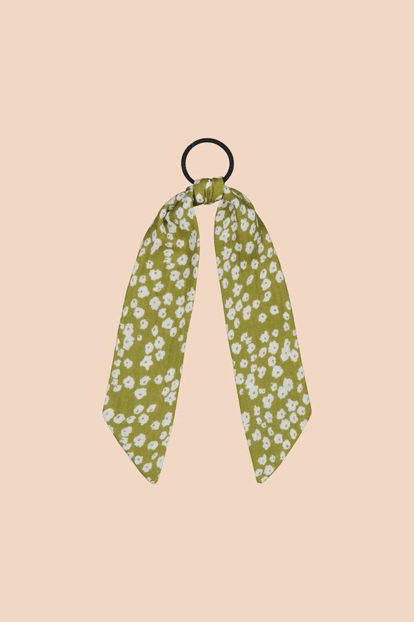 Kaiko Ponytail Scarf, Flora Olive