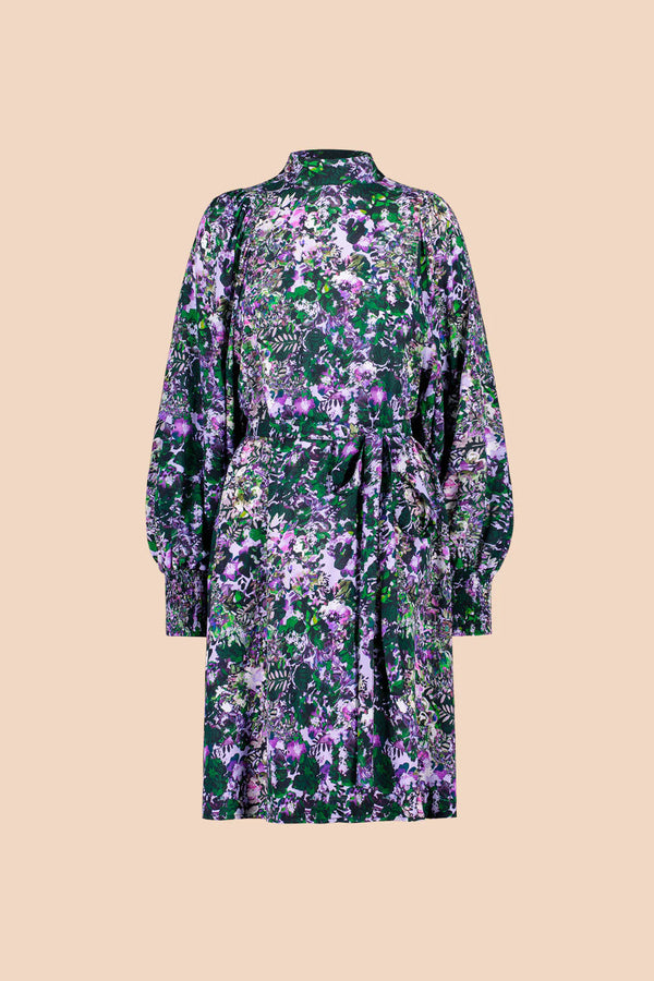 Kaiko Puff Dress, Blooming Forest Lilac