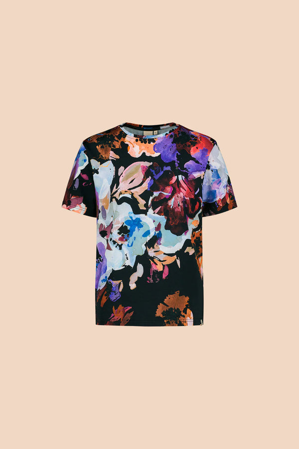 Kaiko T-shirt, Black Anemone