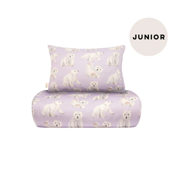 Metsola POLAR BEARS JUNIOR DUVET COVER SET ICY LILAC