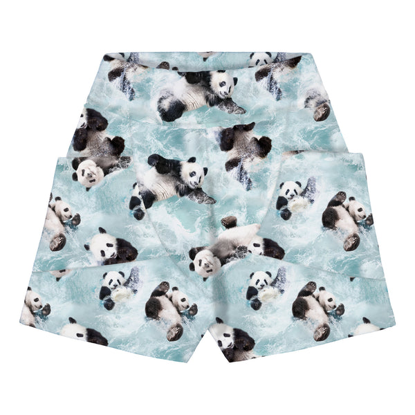 GUGGUU Print college baggy shorts Panda