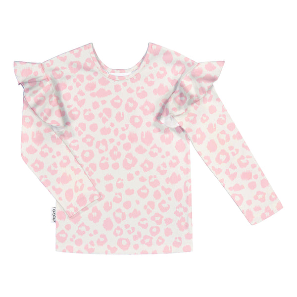 GUGGUU Print Frilla shirt Pink leo