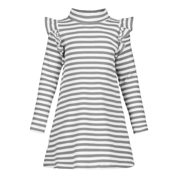 Metsola STRIPED MOCK NECK RIB DRESS LS CLOUDY