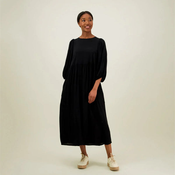Metsola Volume Sleeve Midi Dress -Mekko | Licorice